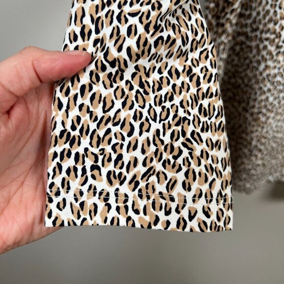 J.Mclaughlin Catalina Cloth Top Size Large Leopard Brown Stretch Travel Work - Picture 5 of 8